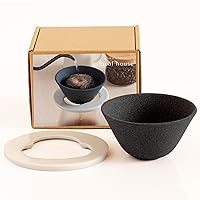Hasami Ware New Ceramic Coffee Filter & Dripper | Paper Filterless | Black | Gift Present EthicalHouse (Minimalist Set)