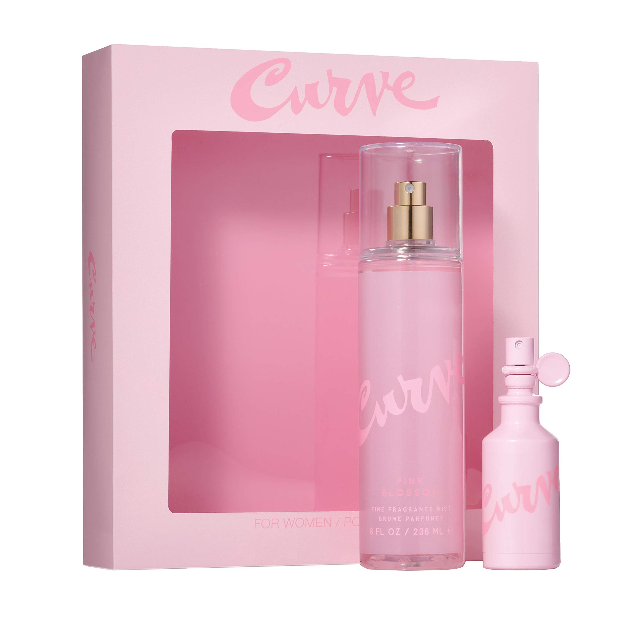 Curve Curve Pink Blossom Women's Fragrance 2 Piece Gift Set, 1.0 Fl. Oz. Eau De Toilette, 2 Count