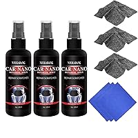 Nano Car Scratch Removal Spray, Car Scratch Repairing Spray with Nano Cloth, Fast Scratch Remover Coating Oxidation Liquid for Vehicles (100ML-3Pcs)