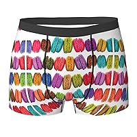 Macaron Biscuit Flavored Pastries Print Funny Novelty Men's Boxer Briefs Soft Comfortable Men's Performance