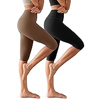 ODODOS ODCLOUD 2-Pack Buttery Soft Lounge Yoga Leggings for Women High Waist Non See Through Capri Pants