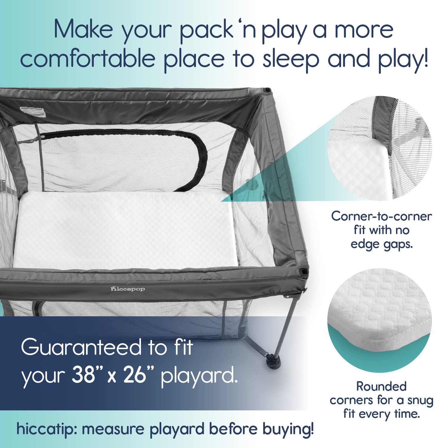 Mua hiccapop Pack and Play Mattress Pad for (38"x26"x1") Portable Crib