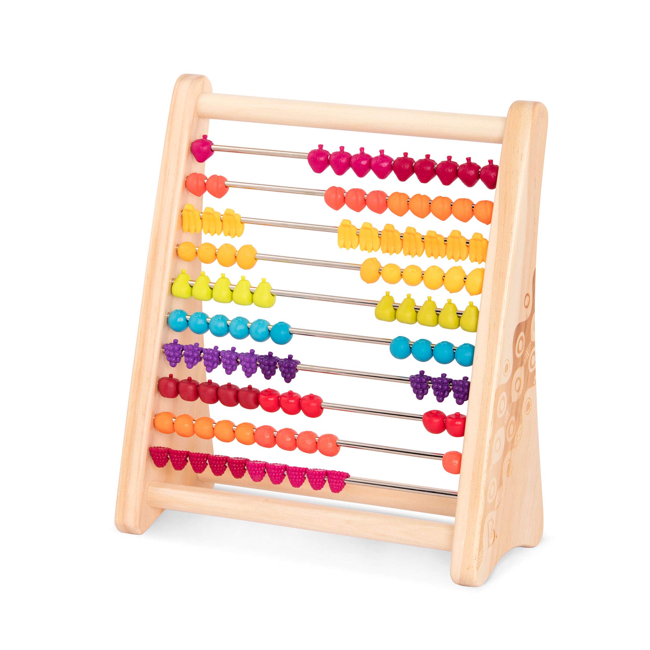 B. – Wooden Abacus for Kids – Classic Math Toy with 100 Beads – Educational Toy for Addition and Subtraction – Numbers & Counting – 18 Months + – Two-Ty Fruity!