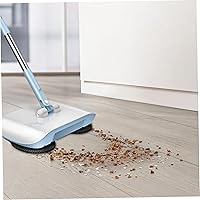 Manual Vacuum Sweeper, 180 Degree Rotating Push Vacuum Non Electric Floor Sweeper, 2 in 1 Manual Sweeper for Carpet and Floors(Blue)