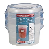 Cambro 2-Quart Round Food-Storage Container with Lid, Set of 3