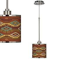 Southwest Sienna Mini Pendant Light with Print Shade