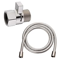 BRIGHT SHOWERS Dual Shower Head Combo Set with High Output Shower Filter for Hard Water59 Inches Cord Stainless Steel Hand Shower Hose and Matching Brass Shower Head Shut Off Valve with Handle Lever