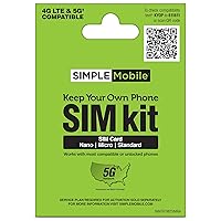Simple Mobile Keep Your Own Phone Prepaid SIM Kit | 3-in-1 CDMA Sim Card