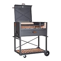 Delta Grill v2.0 nuke Authentic Argentinian-Style Outdoor Cooking Charcoal Gaucho Santa Maria Grill, 40 Inch, Black…