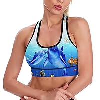 Marine Life, Dolphin, Fish Coral Women's Tank Top Sports Bra Yoga Workout Vest Sleeveless Athletic Shirts
