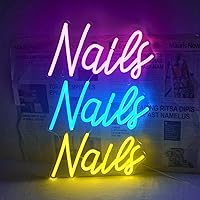 Nails Neon Signs for Wall Decor, Nails Neon Lights Signs for Room Decor, Nails Led Sign with USB Powered for Nail Salon, Beauty Room (multicolour)