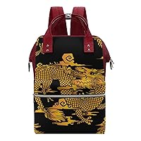 Traditional Eastern Dragons Diaper Bag Backpack Travel Waterproof Mommy Bag Nappy Daypack