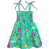 RJC Girl's Hula Spring Hawaiian Smocked Dress Teal 8