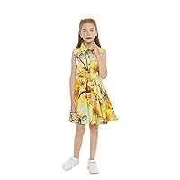 Girl Hawaiian Vintage Fit and Flare Dress in Sunset with Dolphin