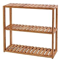 Bamboo Bathroom Shelf, 3-Tier Adjustable Plants Rack, Wall-Mounted or Stand, in the Living Room, Balcony, Kitchen, Natural UBCB13Y