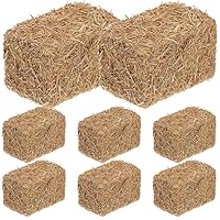 8 Pcs Simulated Haystack Props Christmas Table Decor Small Bales Inch Crafts Model Photo Cowgirl Horse Mini Bales Decoration for Table Dollhouse Artificial Cake Wooden Bread Straw
