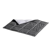 Dream Lab Calming Acupressure Cooling Reversible Weighted Lap Blanket with Glass Beads, 5 Pounds, Charcoal