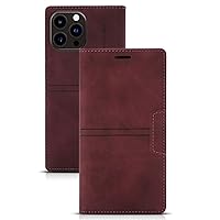 ONNAT-Shockproof Leather Wallet Case for iPhone 15 Pro Max/15 Pro/15 Plus/15 with Card Holder (Red,15 Pro Max)