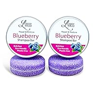 Blueberry Shampoo Bars x 2 | Organic & Natural | Eco-friendly, Plastic-free | Rich Lather | Comes in Reusable Tin