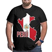 Peruvian Pride Map of Peru Big Size Men's T-Shirt Man Soft Shirts T-Shirt Sleeve T-Shirt