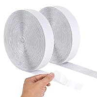Hook and Loop Tape 1in x 20ft self Adhesive Sticky Back Interlocking Nylon  Fabric Fastener Heavy Duty Adhesion Strip Tape reclosable Black