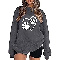 Womens Oversized Sweatshirt Long Sleeve Fleece Pullover Crewneck Sweatshirts Fall Fashion Y2k Clothes Teen Girls Tops