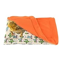 Bearded Dragon Bed with Pillow Lizard Sleeping Bag Blanket Soft Warm Hideout Terrariums Accessories for Reptile Lizard Bearded Dragon (Orange)