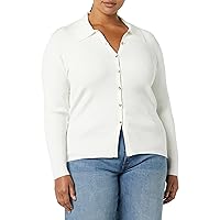 Amazon Essentials Women's Fine Gauge Stretch Polo Ribbed Cardigan (Previously Daily Ritual)