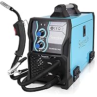 SereneLife MIG Welder Flux Core Welding Machine with Gas and No Gas, 130A DC 110V 220v IGBT Inverter Welder with Automatic Wire Feed, Welding Gun, Ground Wire, Brush, Mask, Dual Voltage Adapter, Blue