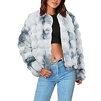 Thicken Warm Winter Coat for Women Faux Shearling Shaggy Shacket Jacket Color Block Cardigan Coats Sherpa Outerwear