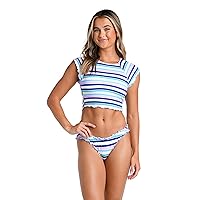 Hobie Women's Standard Crop Rashguard Swimsuit Top