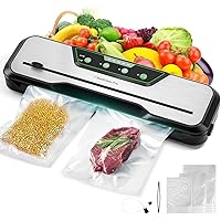 Automatic Food Vacuum Sealer Machine | Beelicious Pro® 80KPa 8-In-1 Food Vacuum Saver with Starter Kits | 15 Bags, Pulse Function, Moist&Dry Mode and External VAC for Jars and Containers