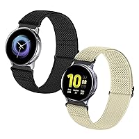 2pcs for Samsung Watch 3 41mm/Active2 44mm 40mm/Watch 42mm/Garmin vivoactive 3/Forerunner 645/ Quick Release Sport Nylon Elastic Watch Band (Color : 22mm)
