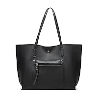 [LEAFICS] Soft PU Leather Tote Shoulder Bag Large Casual Top Handle Satchel Bag for Women Ladies Work Trendy Handbag Purse