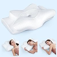 Adjustable Neck Pillows for Pain Relief Sleeping, Hollow, Contour and Odorless, Cervical Memory Foam, Orthopedic Bed Pillow Support for Side Back Stomach Sleeper