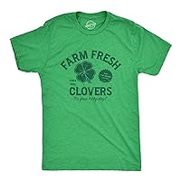 Mens Funny T Shirts Farm Fresh Clovers St Patricks Day Novelty Tee for Guys