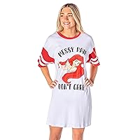 Disney Womens' The Little Mermaid Ariel Messy Hair Don't Care Nightgown Pajama Shirt Dress