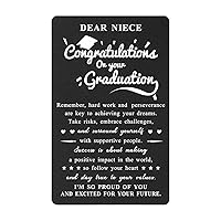 Niece Graduation Card - 2024 Graduation Gifts for Niece - Metal Engraved Graduation Card for Niece - High School College Niece Graduation Gift Ideas