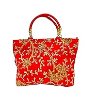 Multi Color Handmade Embroidered Purse Bag For Women And Girl's, Size 6 x 8 Inch Beautiful Traditional Excellent Comfortable Bags.