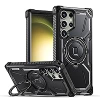 LOFIRY- Case for Samsung S23/S23 Plus/S23 Ultra Military Grade Protective Hard Bumper Phone Case Cover with Ring Holder (S23Ultra6.8,Black)
