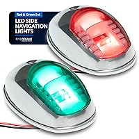 Five Oceans Boat Navigation Lights, LED Bow Light, Navigation Lights for Boats LED Red and Green, Boat Lights Navigation Horizontal Mount Sidelight, 12V, USCG 2NM Certified - FO2890