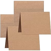 Ohuhu 100 Pack 5x7 Brown Kraft Blank Cards and Envelopes + 100 Pack 4x6 Brown Kraft Blank Cards and Envelopes