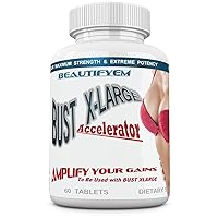 Bust X-Large Accelerator to be Used with Bust X-Large for Faster and Bigger Gains. Natural Breast Enlargement, Bust Enhancement – Get Larger, Fuller, Firmer Bigger Breasts. 60 Tablets.