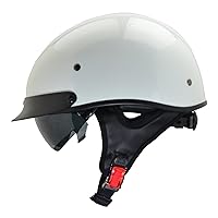 Vega Warrior Motorcycle Half Helmet with Sunshield/Adjustable Size Dial DOT Half Face Skull Cap for Bike Cruiser Chopper Moped Scooter ATV
