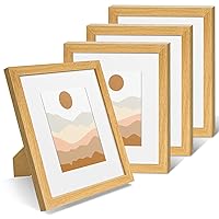 Nacial Picture Frames 8x10 inch Set of 4, Photo Frame Display 5x7 Photo with Mat, Display 8x10 photo without Mat, Picture Frames Collage for Wall or Tabletop