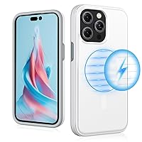 MYBAT PRO Magnetic Case for iPhone 15 Pro Case 6.1 inch, Compatible with MagSafe, Slim Fuse Series Case Hard PC + Soft TPU Dual-Layered Military Grade Drop Shockproof Protective Cover, White
