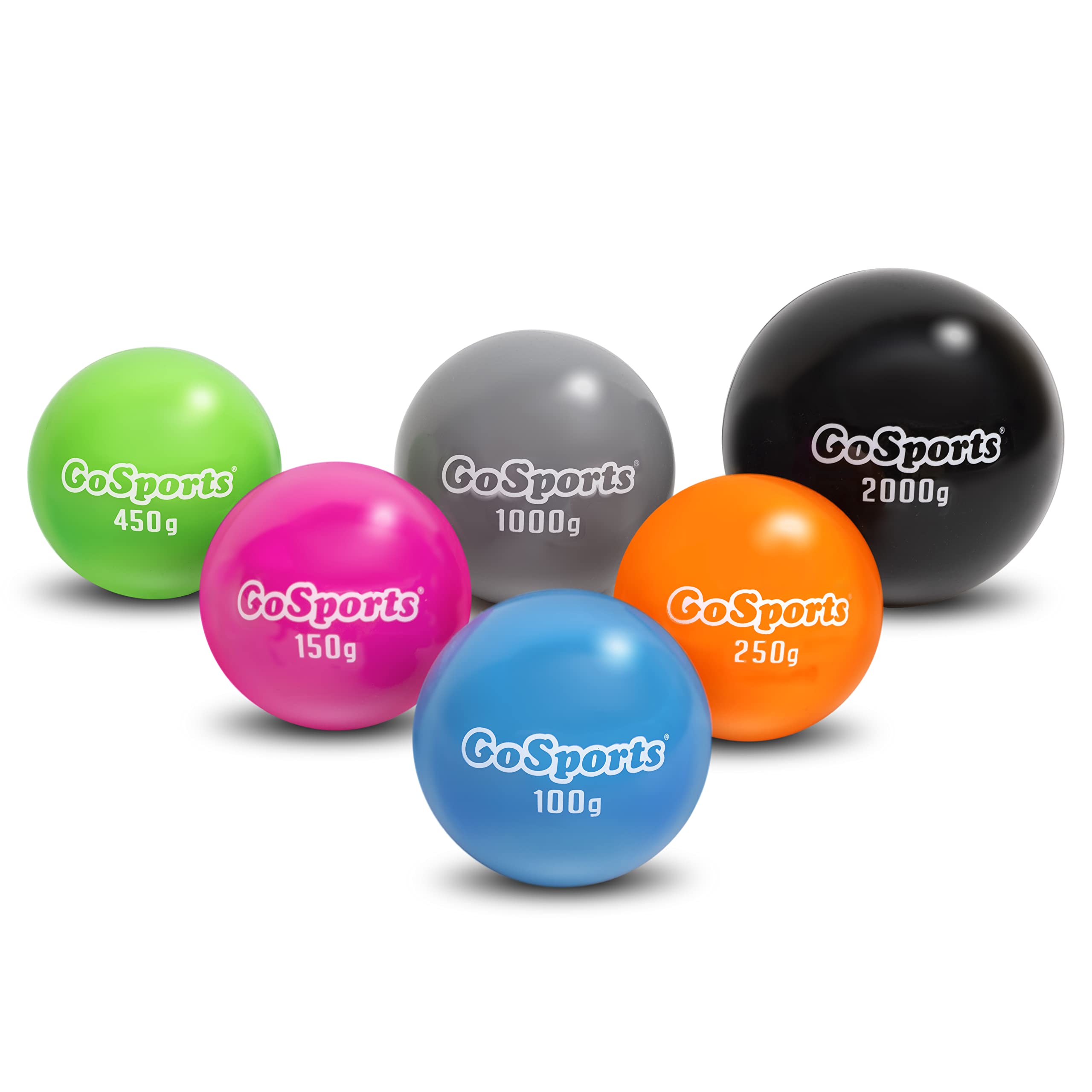 GoSports Plyometric Weighted Balls for Baseball & Softball Training 6 Pack - Variable Weight Balls to Improve Power and Mechanics - Choose Pro or Elite Set