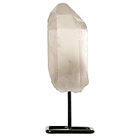 Clear Quartz Crystal Point on Metal Stand - Home Decor Healing Crystals - Master Healer Stones - Absorbs, Stores, regulates Energy - Harmonizes and aligns Chakras- by Beverly Oaks