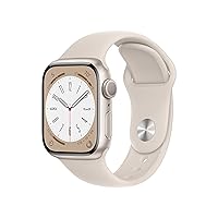 Apple Watch Series 8 [GPS 41mm] Smart Watch w/Starlight Aluminum Case with Starlight Sport Band - S/M. Fitness Tracker, Blood Oxygen & ECG Apps, Always-On Retina Display, Water Resistant