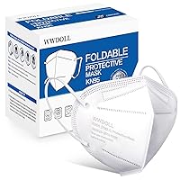 WWDOLL KN95 Face Mask 25 Pack, 5-Layers Breathable KN95 Masks, White